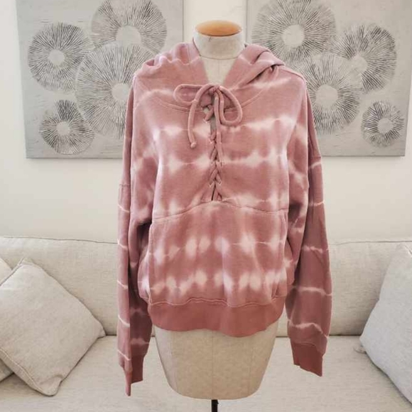 Free People Kelly Tie Dye Believer Hoodie Size Large Fireside Combo - Picture 8 of 16